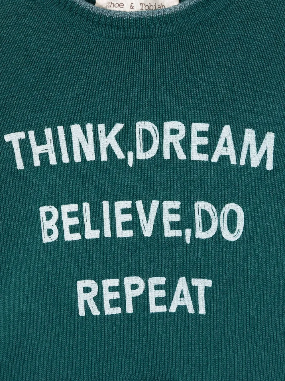 Zhoe & Tobiah Slogan-print Cotton Jumper In 绿色