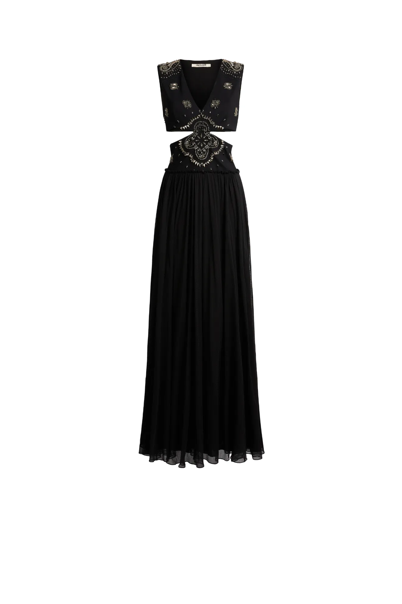 Crystal-Embellished Cut-Out Maxi Dress 