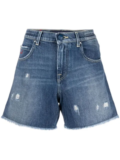 Jacob Cohën distressed denim shorts