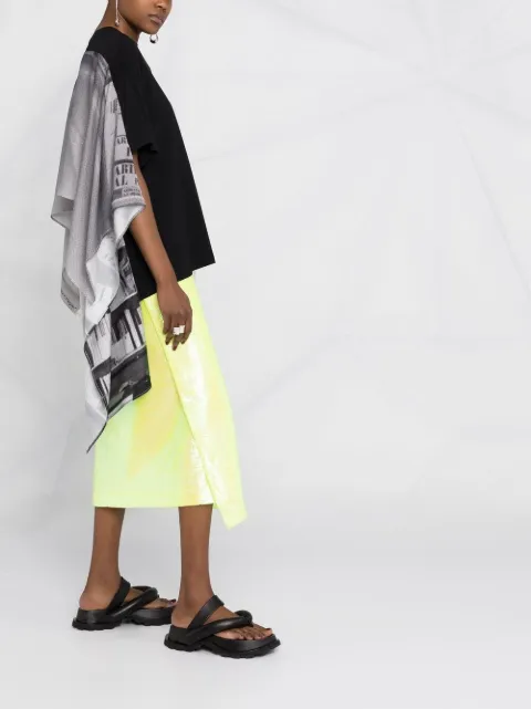 Mm6 Maison Margiela Black Printed Layered T Shirt For Women S62gd0081stj327 At Farfetch Com
