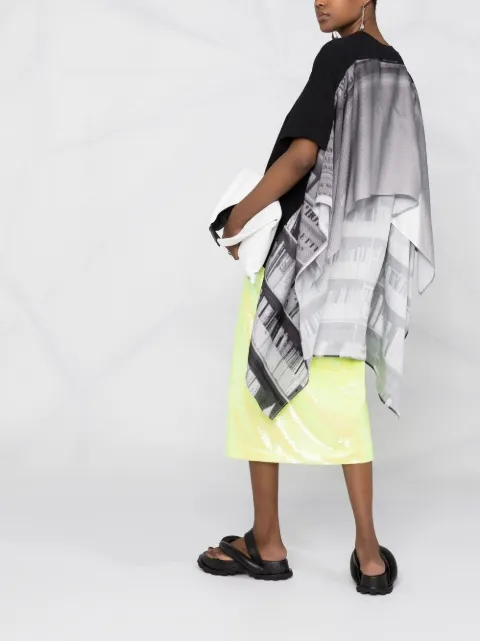 Mm6 Maison Margiela Black Printed Layered T Shirt For Women S62gd0081stj327 At Farfetch Com