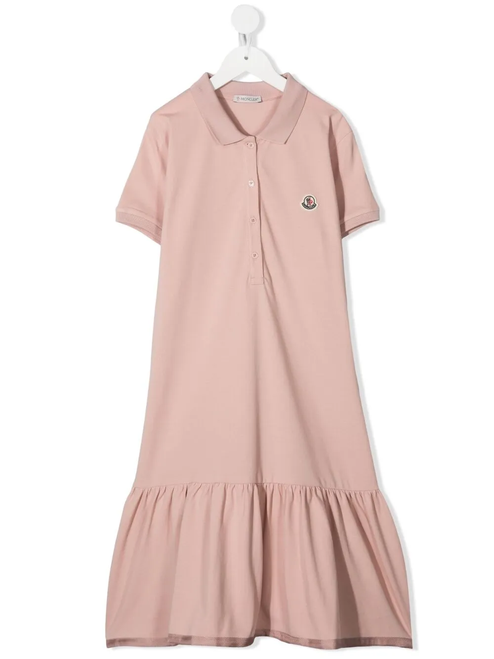 фото Moncler enfant платье поло с нашивкой-логотипом