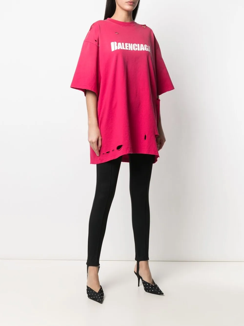 Balenciaga T-shirt met logo Roze