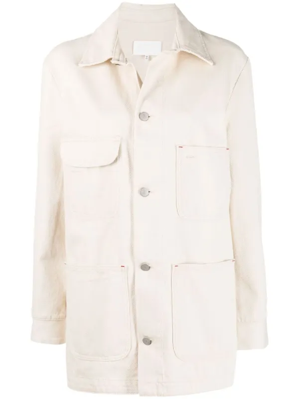 white longline denim jacket