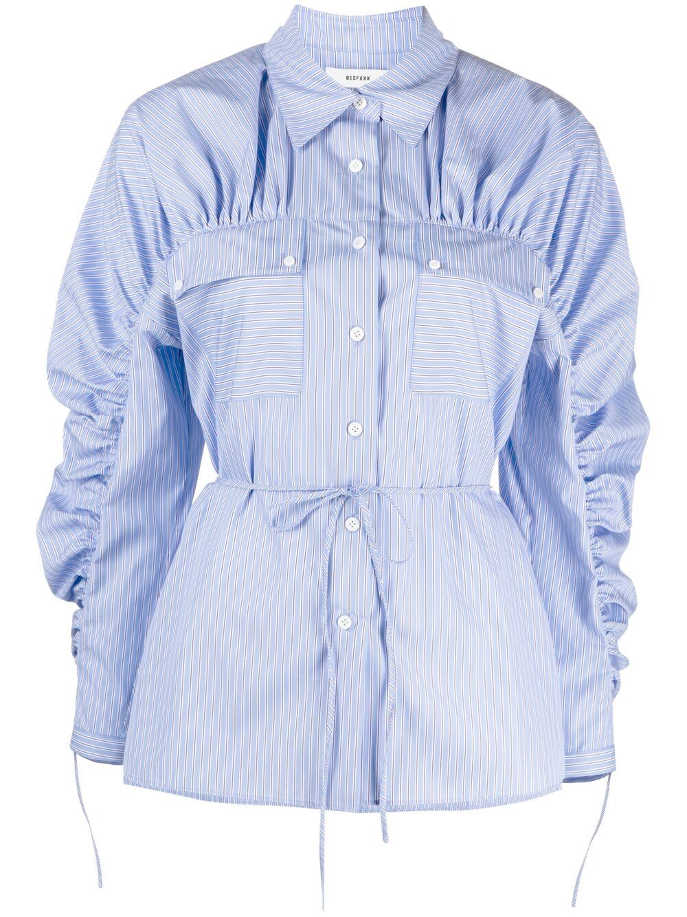 Besfxxk stripe-print Draped Shirt - Farfetch