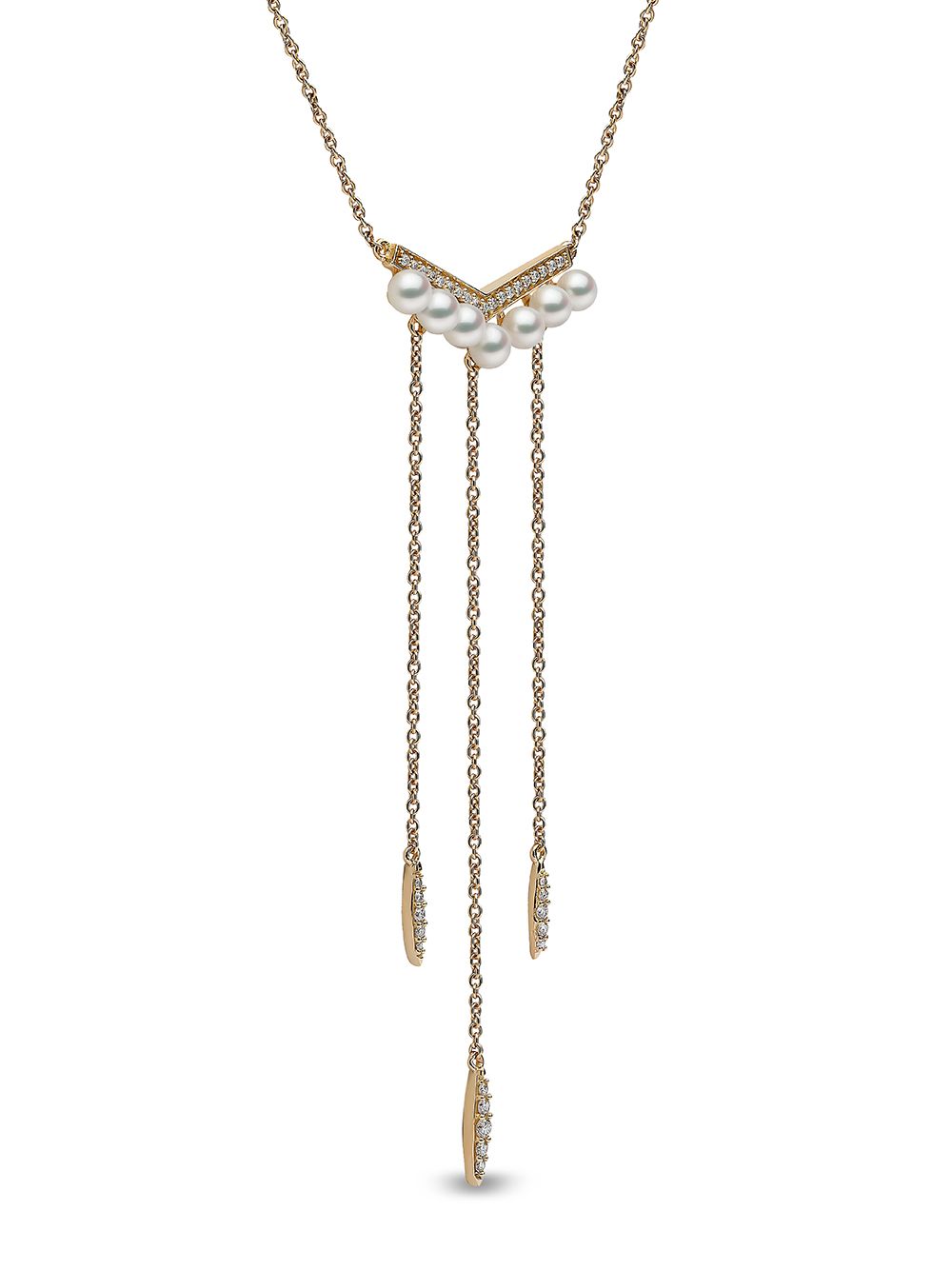 Shop Yoko London 18kt Yellow Gold Trend Freshwater Pearl And Diamond Necklace