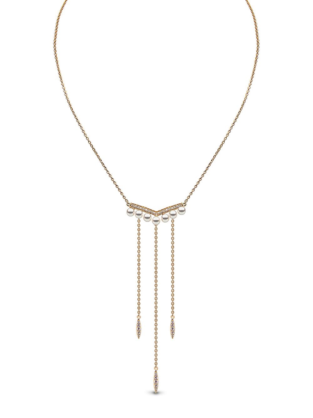 Shop Yoko London 18kt Yellow Gold Trend Freshwater Pearl And Diamond Necklace