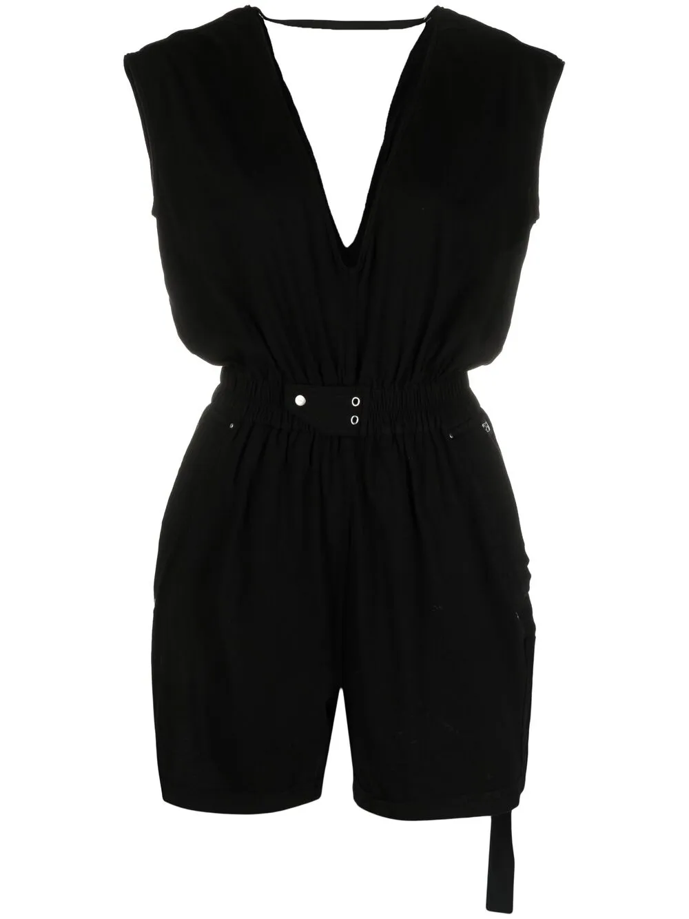 Rick Owens Drkshdw Sleeveless Cotton Playsuit In Black