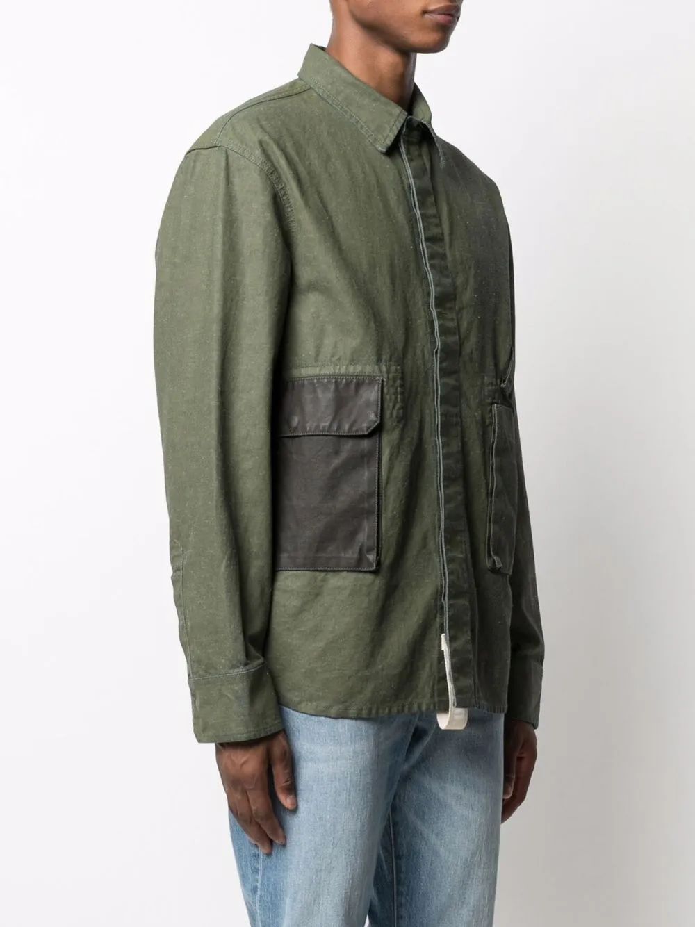  Diesel Hemdjacke Aus Beschichtetem Canvas   Grün 