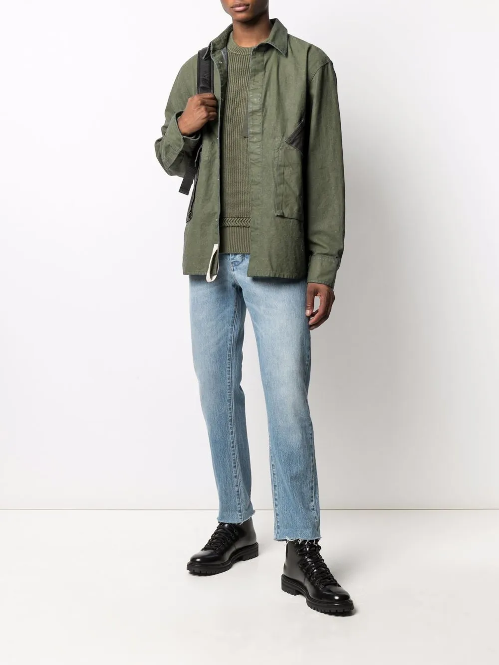  Diesel Hemdjacke Aus Beschichtetem Canvas   Grün 