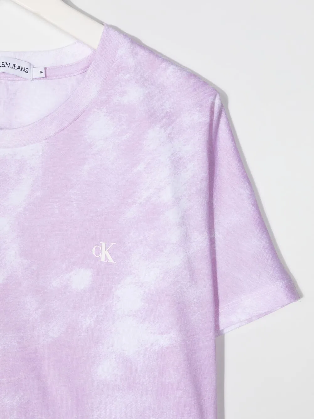 фото Calvin klein kids футболка с принтом тай-дай и логотипом