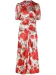 Image 1 of GANNI floral-print satin midi dress