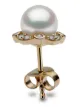 Yoko London 18kt yellow gold Trend freshwater pearl and diamond stud earrings