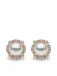 Image 1 of Yoko London 18kt yellow gold Trend freshwater pearl and diamond stud earrings