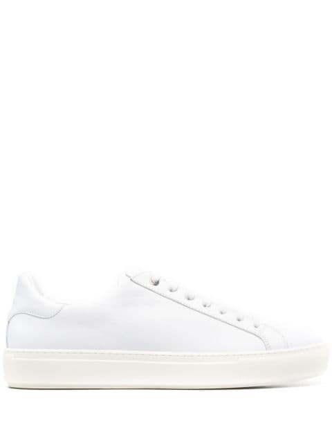 Canali leather lace-up trainers
