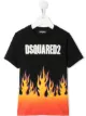 Image 1 of Dsquared2 Kids fire-print logo T-shirt
