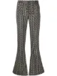 Image 1 of Balmain logo-jacquard flared trousers