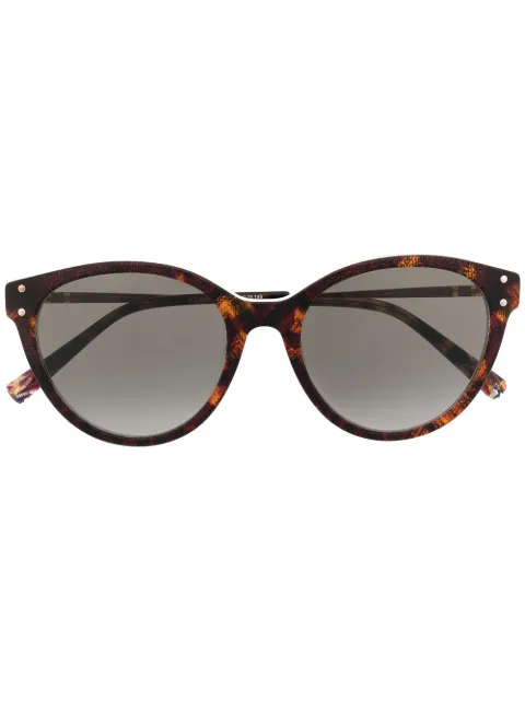 MISSONI EYEWEAR tortoiseshell round-frame sunglasses