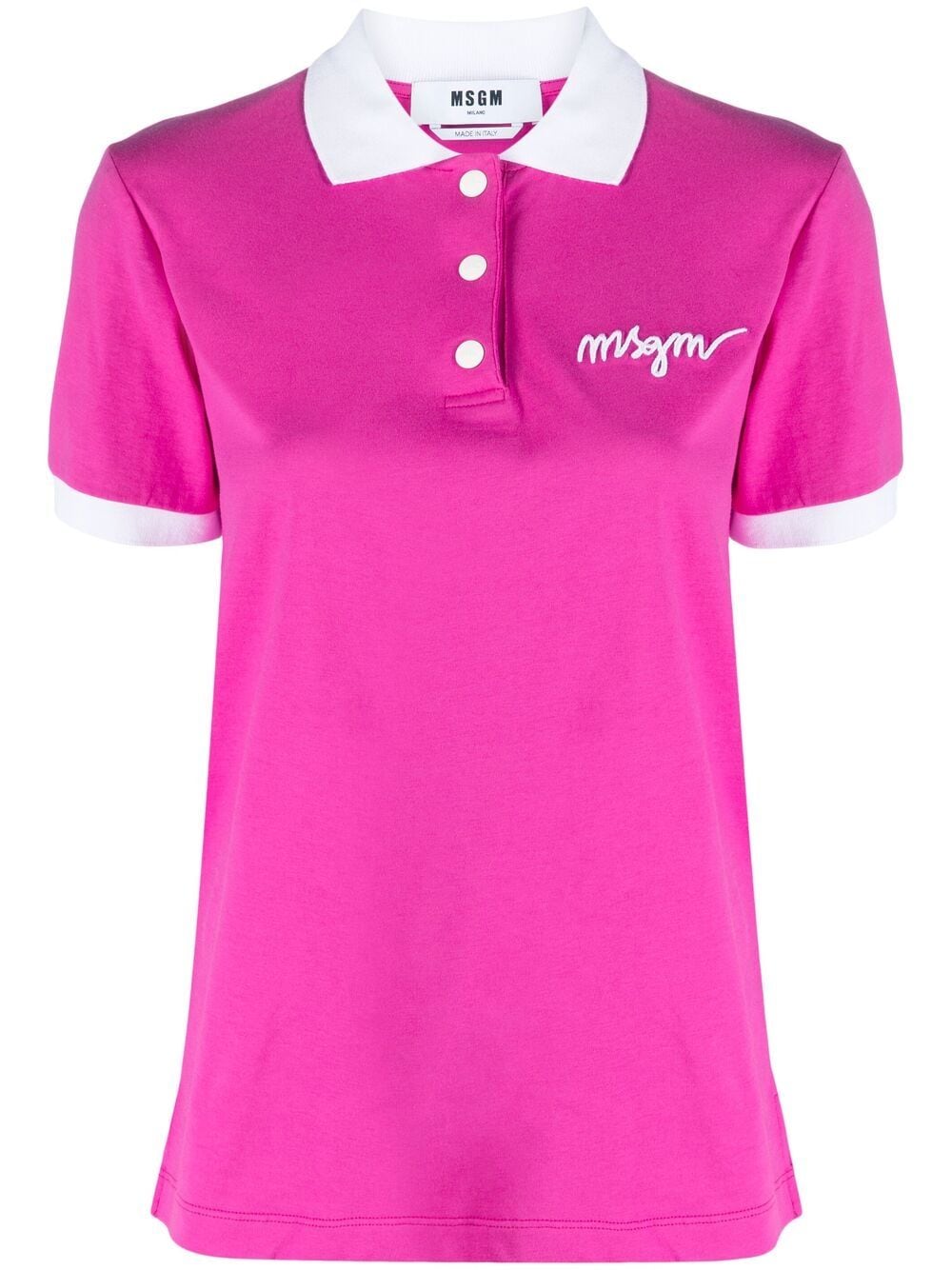 фото Msgm рубашка поло с вышитым логотипом
