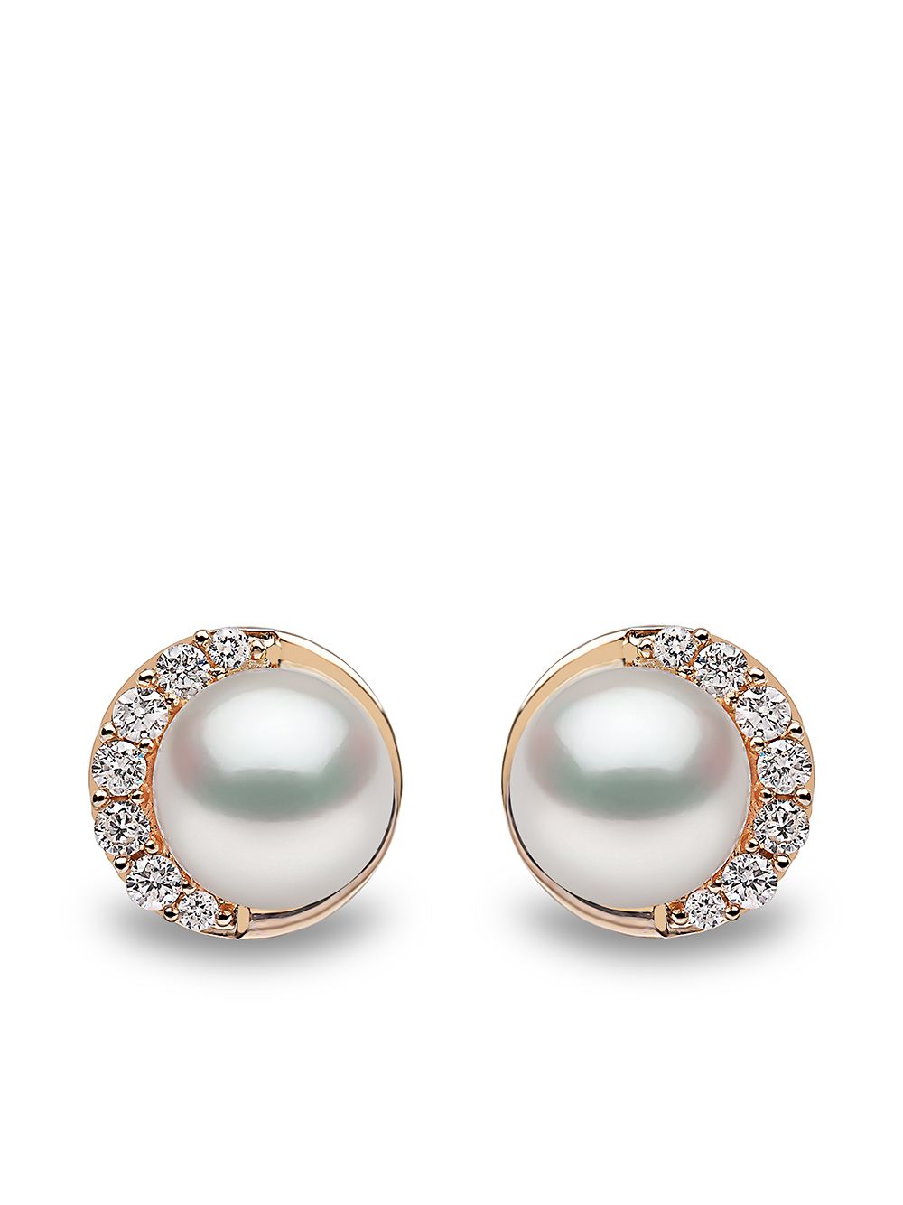 Yoko London 18kt Yellow Gold Trend Freshwater Pearl And Diamond Stud Earrings