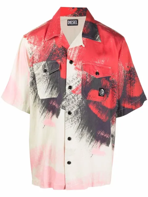 Diesel paint stroke-print shirt