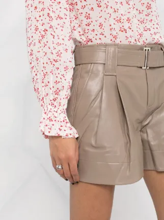 belted pleat-detail shorts展示图