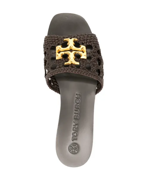 tory burch eleanor woven flat slide