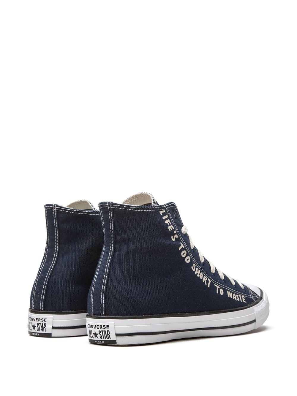 Shop Converse Chuck Taylor All Star Hi "life's Too Short To Waste" Sneakers In Blue