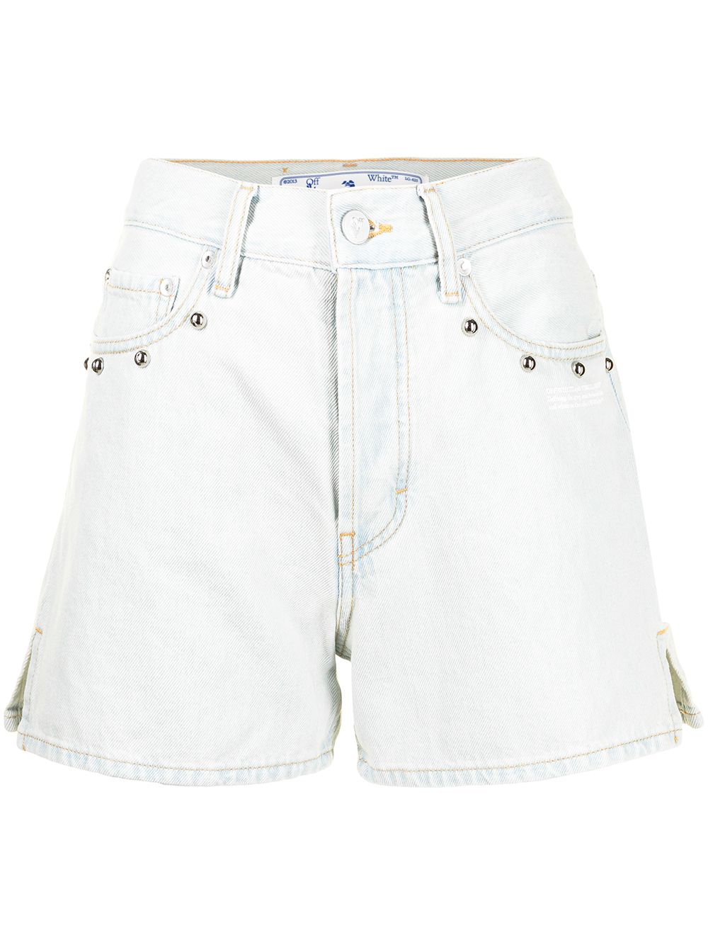 фото Off-white джинсовые шорты с заклепками