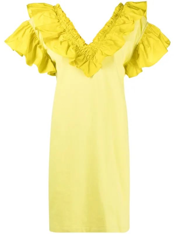 msgm white ruffle dress