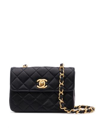 Chanel Pre-owned 1990s Mini Square Classic Flap Shoulder Bag - Black