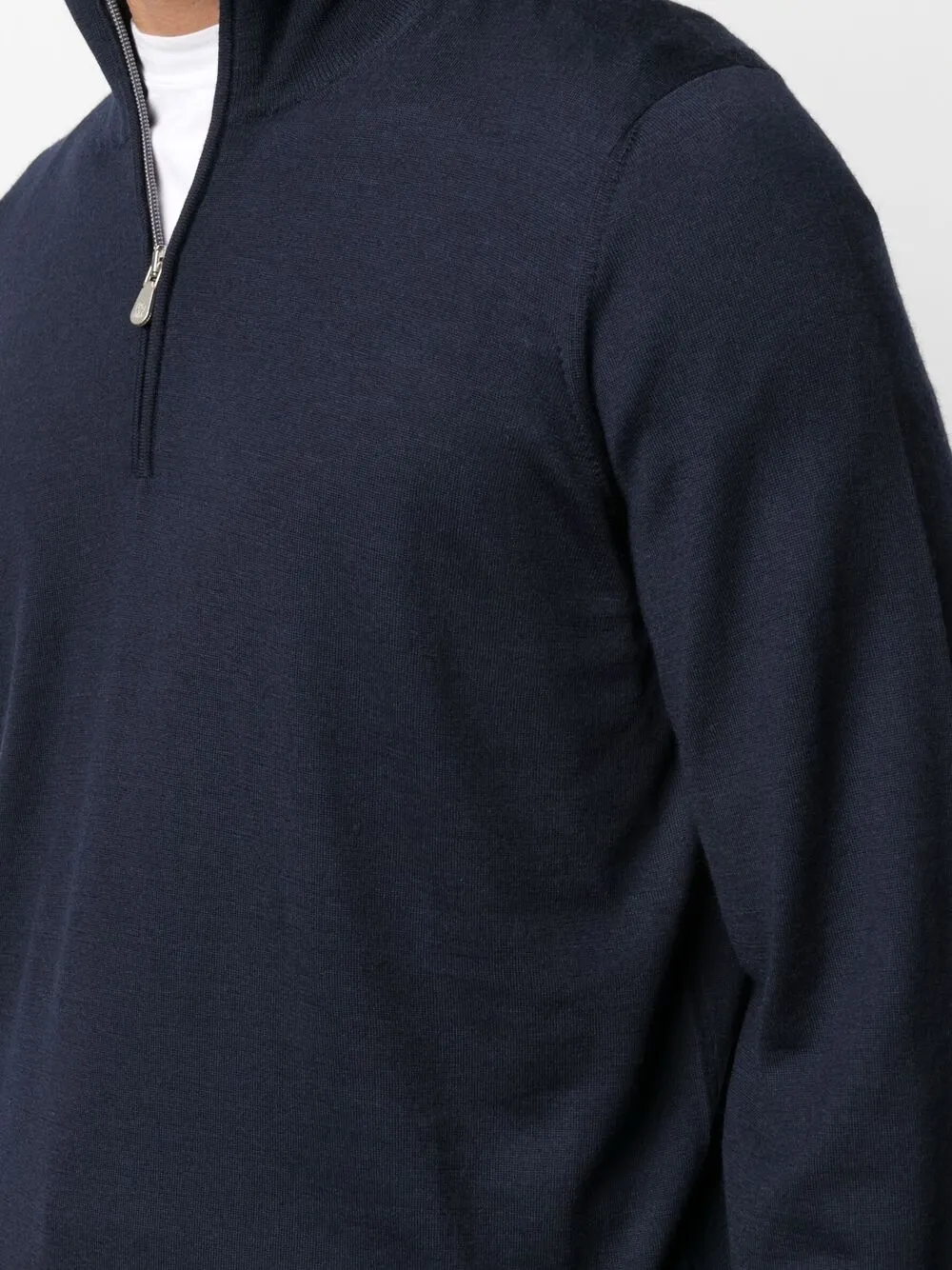 Brunello Cucinelli Trui met halve rits Blauw