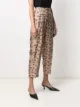 Alberto Biani pleated floral silk trousers