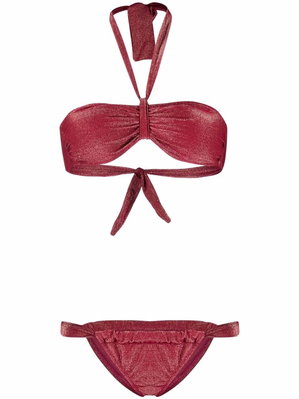 

Antonella Rizza glittered bandeau-style bikini set