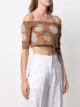 Antonella Rizza rose intarsia-knit crop top