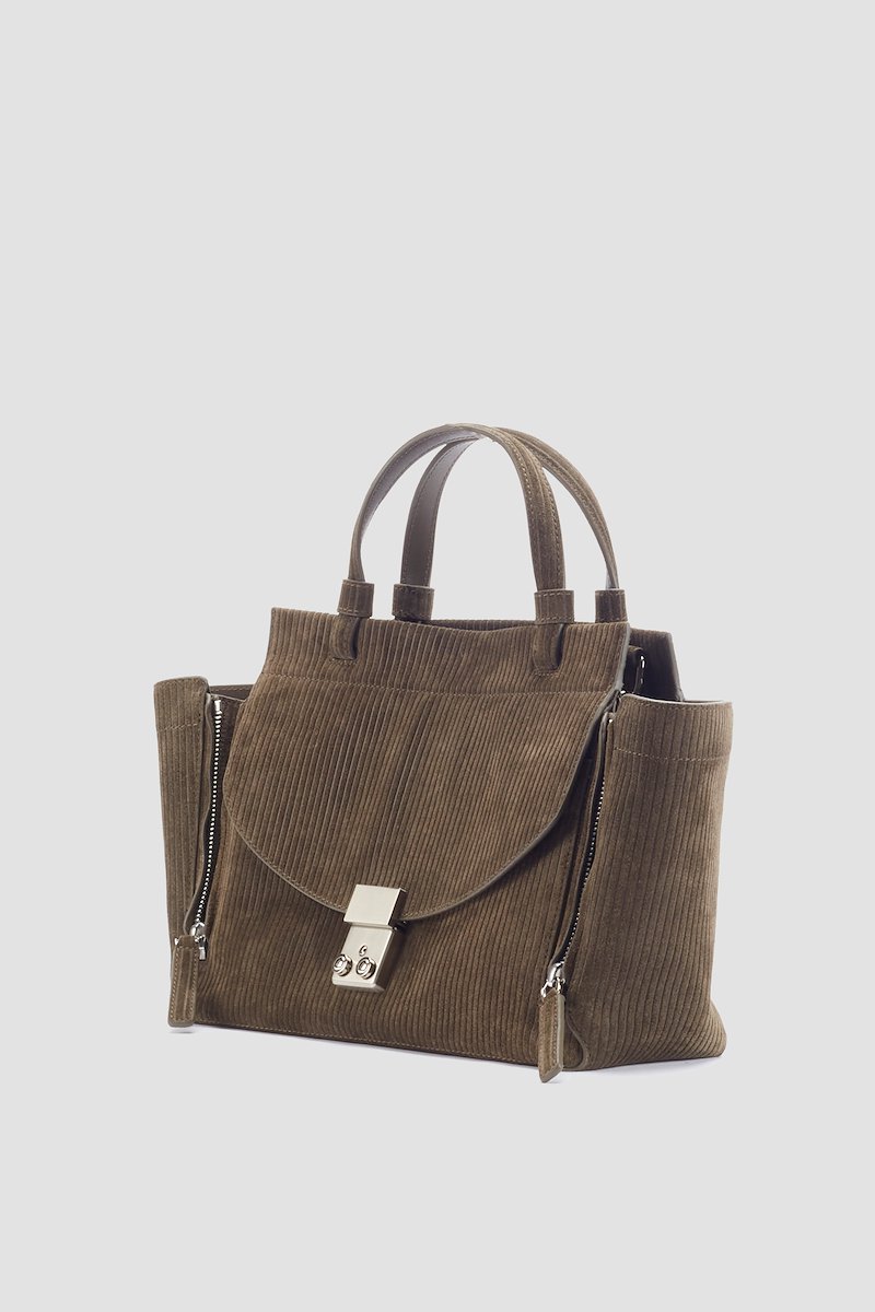 Pashli Soft Mini Satchel-green #1 Pashli Soft Mini Satchel, Dark olive suede Pashli crossbody bag from 3.1 PHILLIP LIM featuring suede, logo plaque, foldover top, top zip fastening, main compartment, two top handles and single shoulder strap.- 1