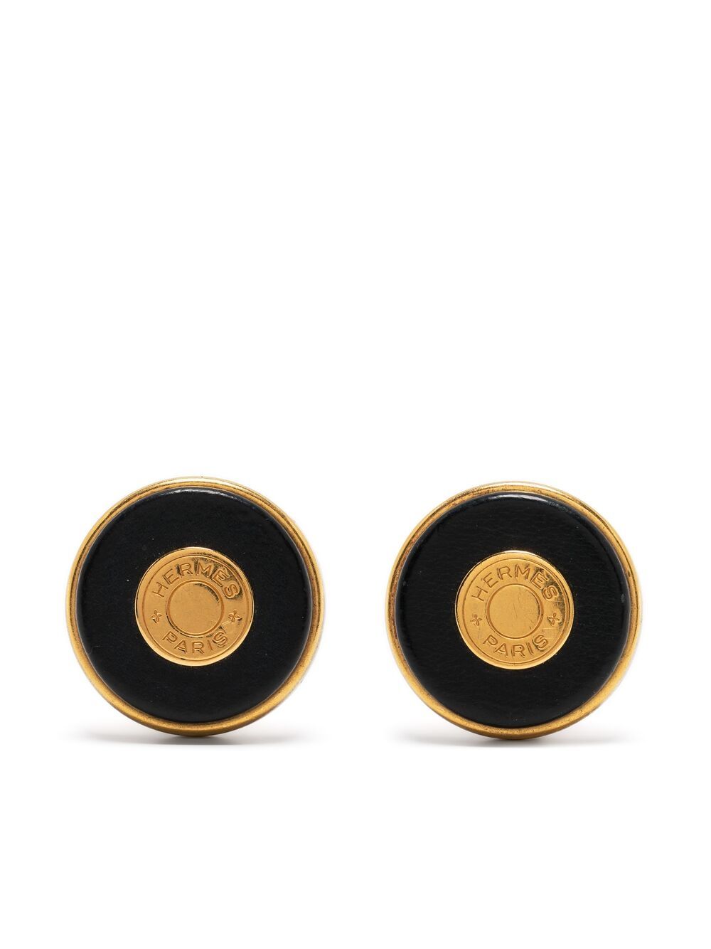 Pre-owned Dior 1990s  Logo Rounded Clip-on Earrings In Gold