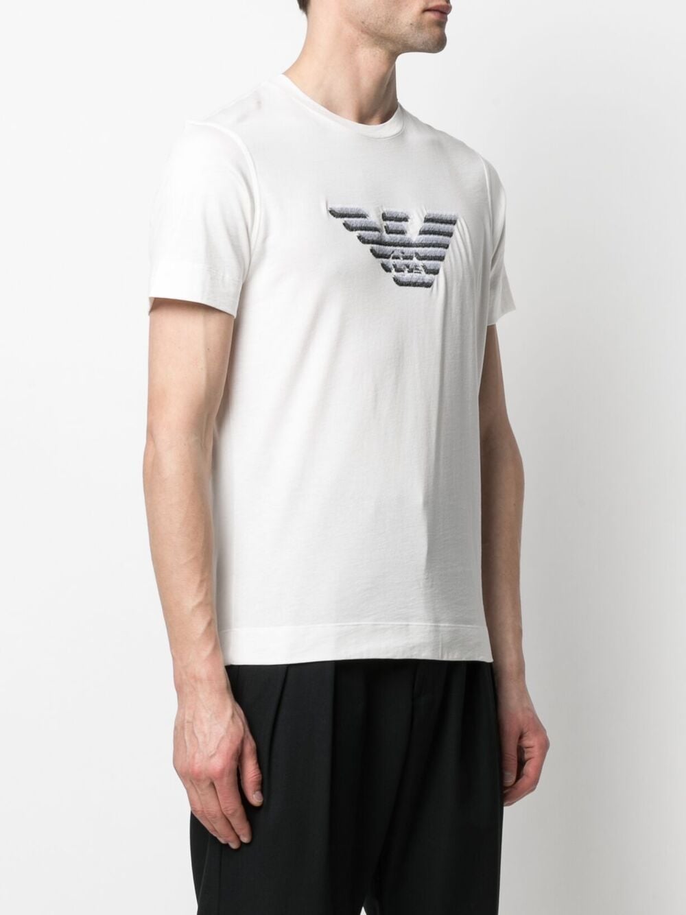 Emporio Armani embroidered-logo Cotton T-Shirt - Farfetch