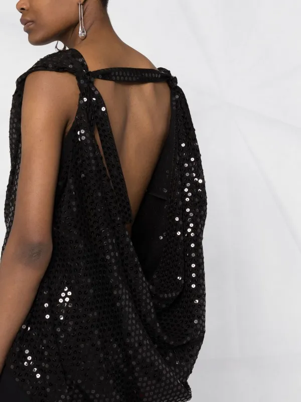 Junya Watanabe Draped sequin-embellished Blouse - Farfetch