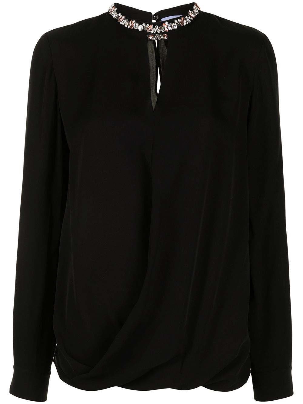Dice Kayek Embellished-collar Silk Blouse In Black