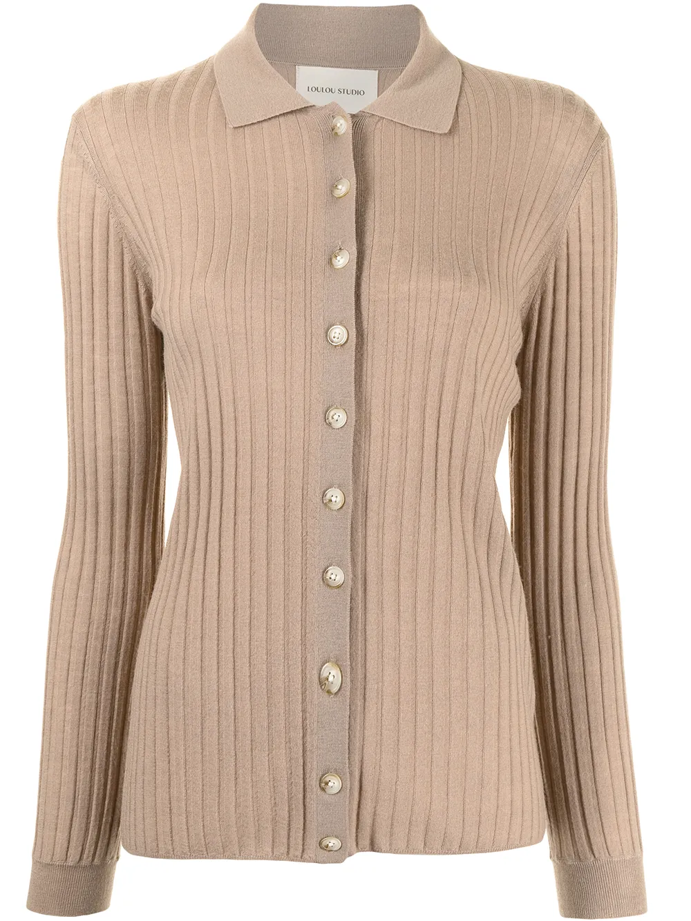 Loulou Studio кардиган в рубчик на пуговицах