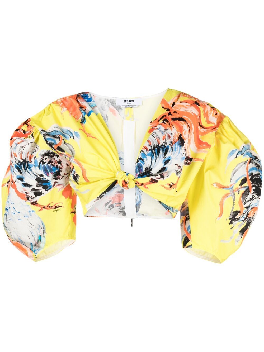 Image 1 of MSGM Cropped-Bluse mit Print
