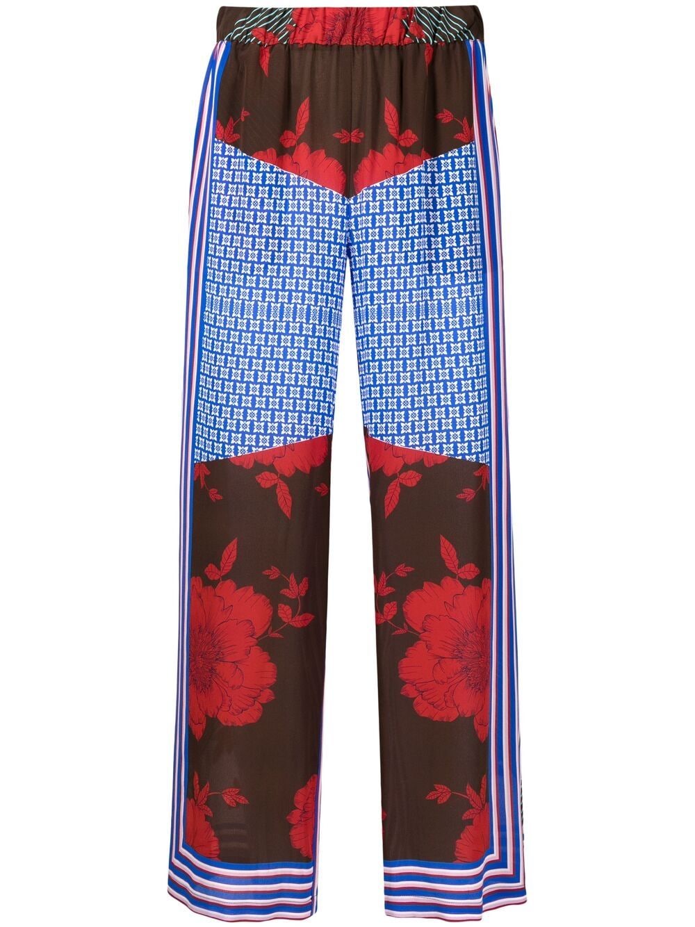 P.a.r.o.s.h Patchwork Silk Trousers In Red