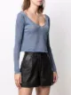 Antonella Rizza lurex-detail long-sleeve crop top