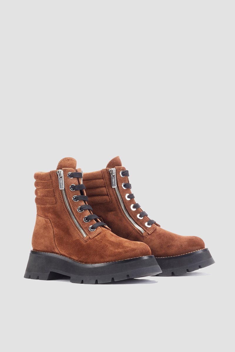 Kate Lug Sole Double Zip Boot-brown #1 Kate Lug Sole Double Zip Boot, null- 3
