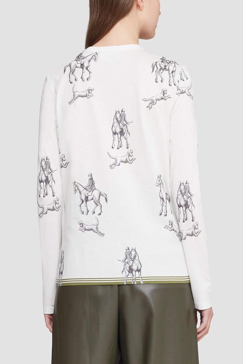 Hunting Print Long Sleeve T-Shirt-white #1 Hunting Print Long Sleeve T-Shirt, null- 3