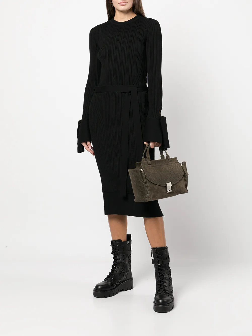 3.1 Phillip Lim Ribgebreide rok - Zwart
