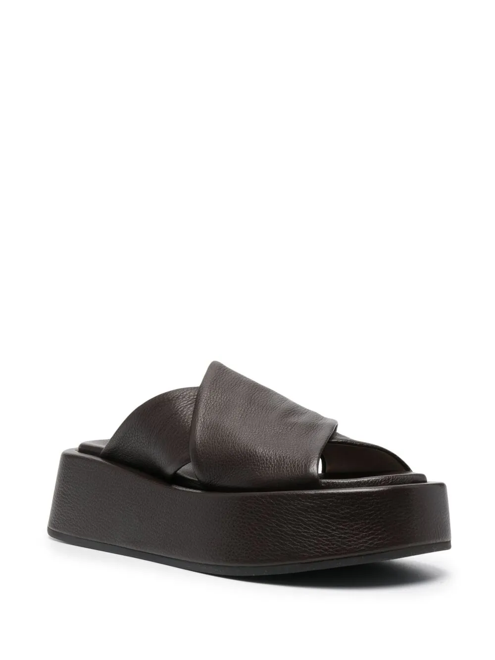 Shop Marsèll Crossover-strap Platform Slides In Brown