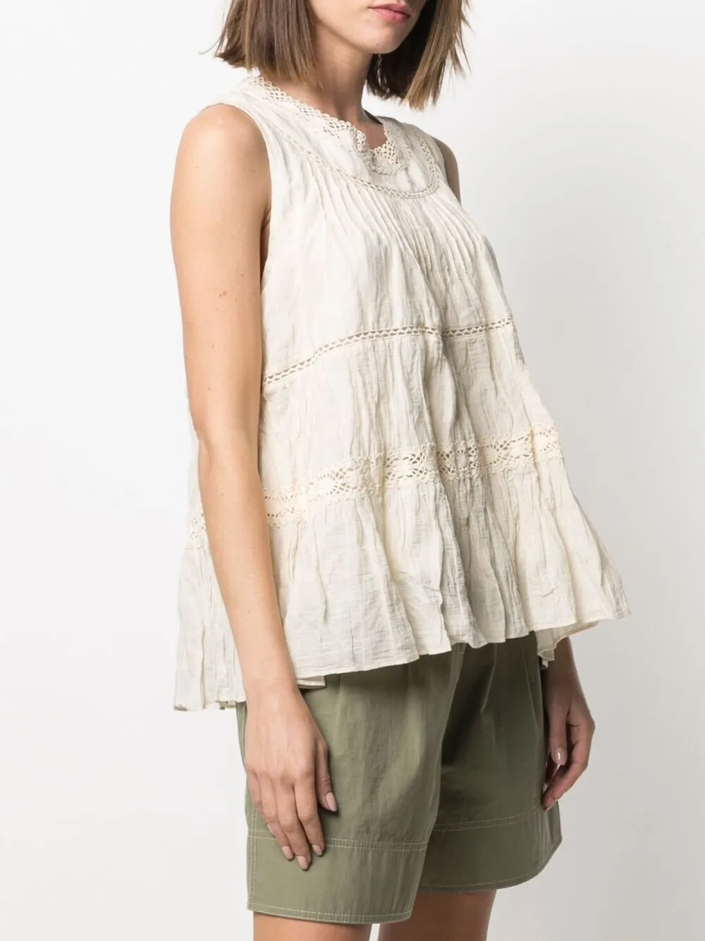 фото Mes demoiselles топ без рукавов с жатым эффектом