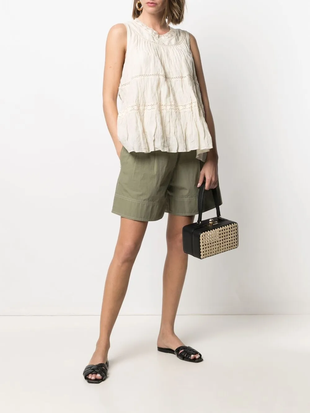 фото Mes demoiselles топ без рукавов с жатым эффектом